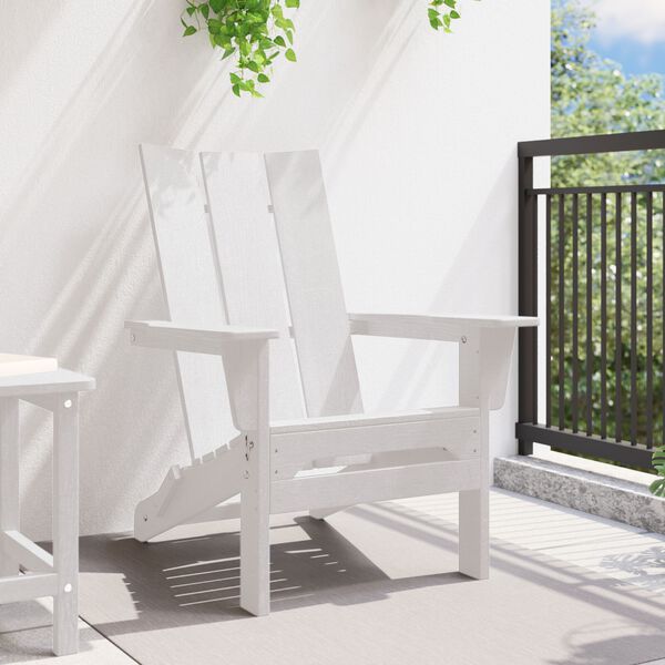 vidaXL Folding Adirondack Chair White 74.5 x 80.5 x 90cm HDPE