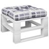 vidaXL Pallet Cushion Grey check 100% polyester 22.8 x 22.8 x 3.9 in