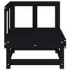 vidaXL Garden Corner Sofa Black Solid Pine Wood Standard Modular