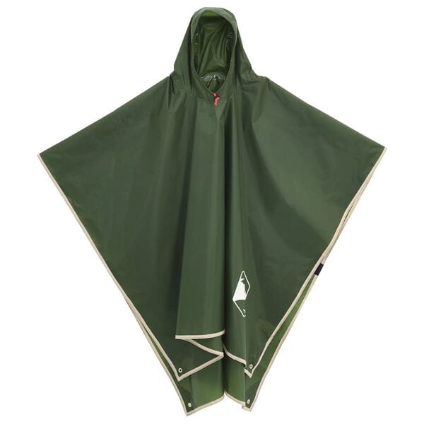 vidaXL Rain Poncho with Hood 2-in-1 Design Green 87.8"x57.1"