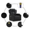 vidaXL Massage Recliner Chair Black Faux leather, metal, plywood Single