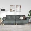 vidaXL Living Room Couch 3 pcs Dark Grey Polyester