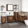 vidaXL Bathroom Furniture Set with Shelf 5 pcs Smoked oak and Black