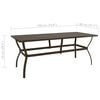 vidaXL Garden Table Brown Powder-Coated Steel 74.8 x 31.5 x 28.3 in
