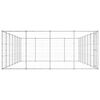 vidaXL Dog Kennel Silver Galvanized Steel 33.88 sq ft Durable