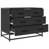 vidaXL Drawer Cabinet Black Engineered wood, metal Medium Storage