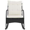 vidaXL Patio Rocking Chair with Cushions Black Poly Rattan