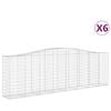 vidaXL Gabion Basket Set of 6 Silver Galvanized Iron Large