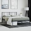 vidaXL Bed Frame Black Steel Double Bed Frame Rectangular
