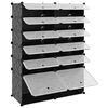 vidaXL Shoe Rack Black PP (Polypropylene), Steel 37 x 14.6 x 49.2 in