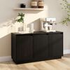 vidaXL Sideboard Black Solid pine wood Medium Sideboard Rectangular