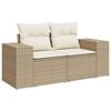 vidaXL 7 Piece Patio Sofa Set with Cushions Beige Poly Rattan