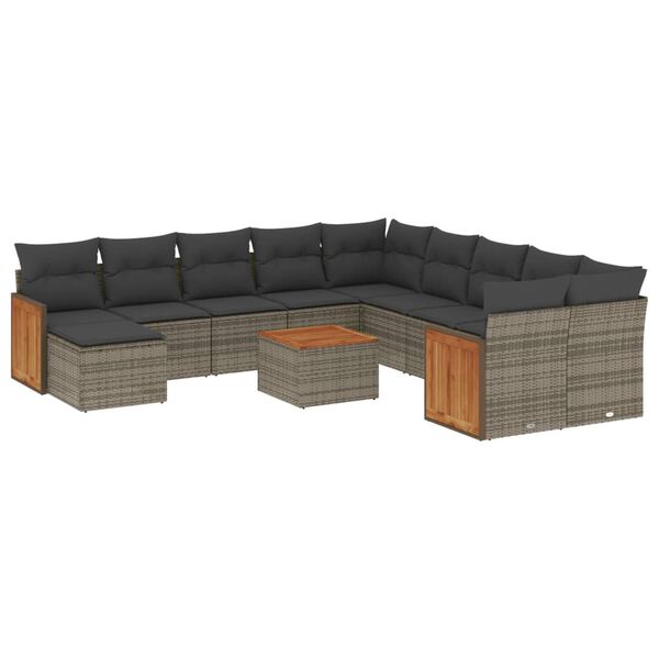 vidaXL Garden Sofa Set Grey, Dark Grey
