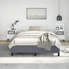 vidaXL Bed Frame Dark Grey Velvet, Plywood, Engineered wood Full Storage