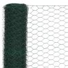 vidaXL Chicken Wire Fence Steel with PVC Coating 82.0x4.9' Green