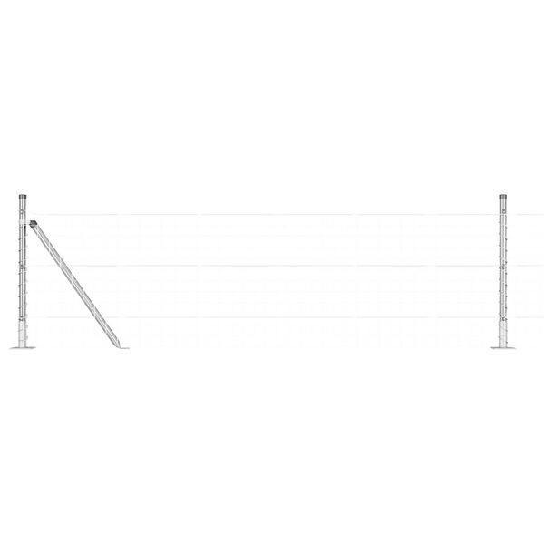 vidaXL Fence Posts Manual 7 pcs Silver Ø32mm 50 cm Galvanized steel