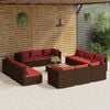 vidaXL Garden Lounge Set Brown PE rattan Large Modular