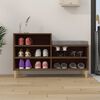 vidaXL Shoe Cabinet Brown Oak Engineered wood, Solid Eucalyptus wood