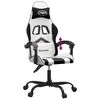 vidaXL Gaming Chair White and Black Faux Leather