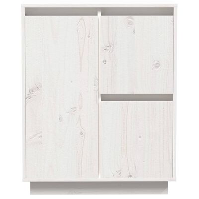 vidaXL Sideboard White 23.6"x13.4"x29.5" Solid Wood Pine