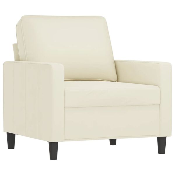 vidaXL Sofa Chair Cream Velvet (100% polyester), Metal, Foam