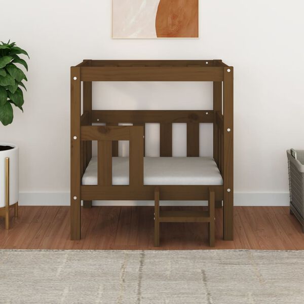 vidaXL Dog Bed Honey brown Solid pine wood Small Durable Dog Bed