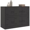 vidaXL Sideboard Black Cold-rolled steel Medium Sideboard Rectangular