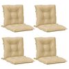 vidaXL Low Back Chair Cushion Set of 4 Melange Beige