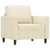 vidaXL Sofa Chair with Footstool Cream 23.6" Faux Leather