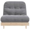 vidaXL Futon Sofa Bed Solid pine wood, Grey mattress