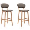 vidaXL Bar Chair Set of 2 Taupe 100% polyester, solid beech wood