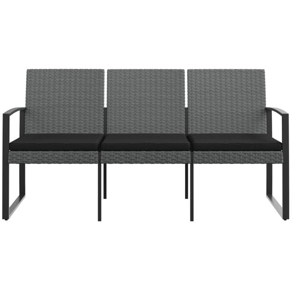 vidaXL 3-Seater Garden Bench Dark Grey and Anthracite