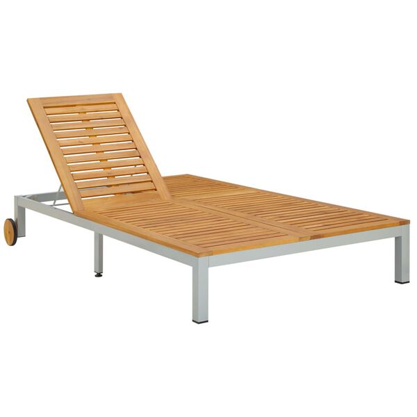 vidaXL Double Sun Lounger Solid Wood Acacia