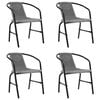vidaXL Garden Chair Set of 4 Black Plastic rattan, steel Standard