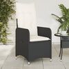 vidaXL Reclining Garden Chair Black, Cream White