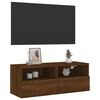 vidaXL TV Wall Cabinet Brown Oak Engineered Wood 31.5x11.8x11.8 in
