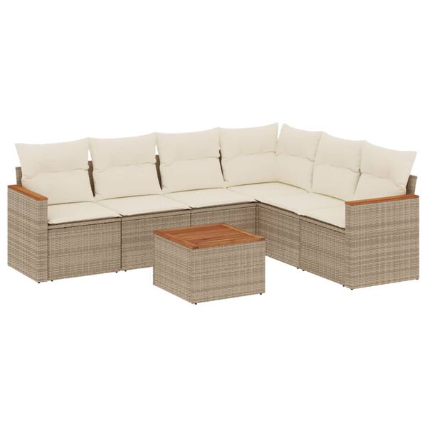 vidaXL Garden Sofa Set Beige