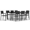 vidaXL Garden Dining Set Black Powder-coated Steel Large Light Weight