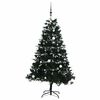 vidaXL Artificial Hinged Christmas Tree Green and white PVC, PE, metal
