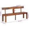 vidaXL Bench Brown and Grey Solid Acacia wood Large Durable Bench