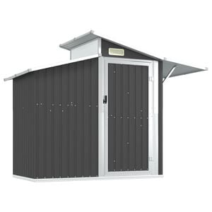 vidaXL Garden Shed Anthracite Galvanized Steel, PC board Large