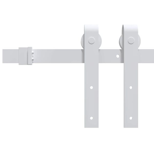 vidaXL Sliding Door Hardware Kit 78.7 " Steel White