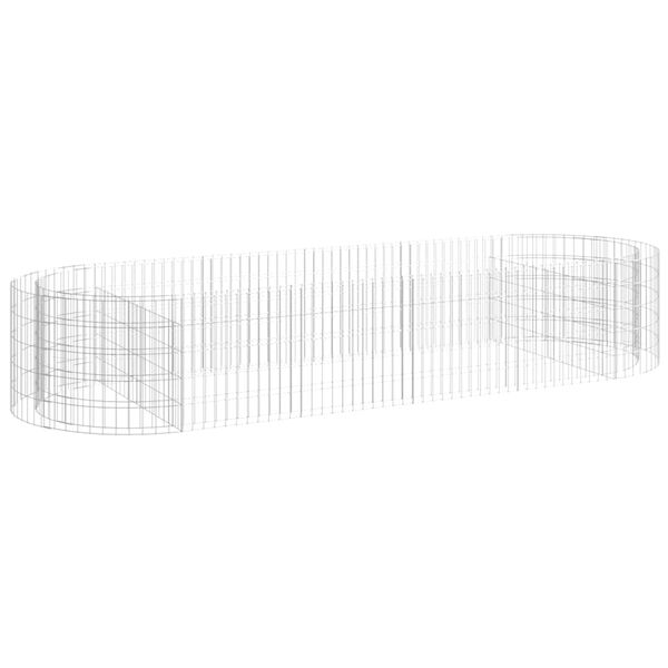 vidaXL Gabion Raised Bed Silver Galvanized Iron Large Durable