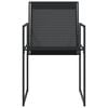 vidaXL Garden Chair Set of 4 Black Textilene fabric, Powder-Coated Steel