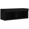 vidaXL TV Cabinet Black Engineered wood Medium TV Cabinet Rectangular