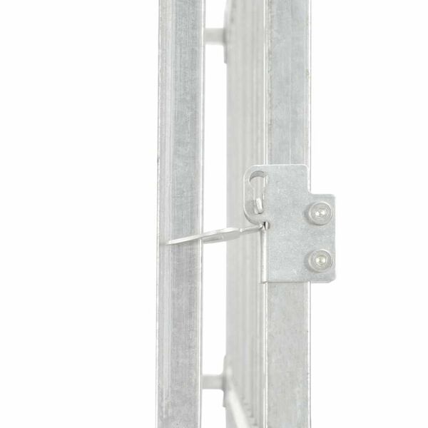 vidaXL Dog Kennel Grey Galvanized steel and polyethylene Large