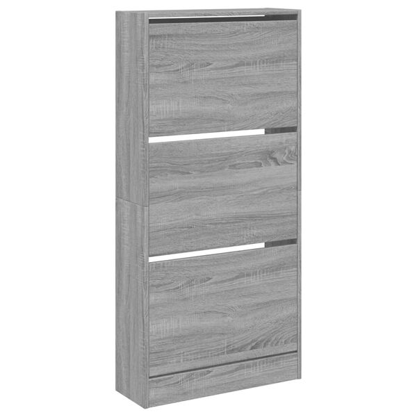 vidaXL Shoe Cabinet Grey sonoma Engineered wood 23.6 x 8.3 x 49.4 in