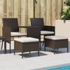 vidaXL 2-Seater Patio Sofa with Tea Table & Stools Poly Rattan Brown