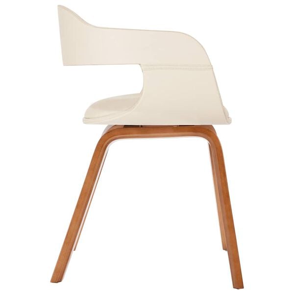 vidaXL Dining Chair White Faux leather (100% polyester), bentwood Standard