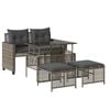 vidaXL Garden Sofa Set Set of 4 Grey PE rattan Medium Modular